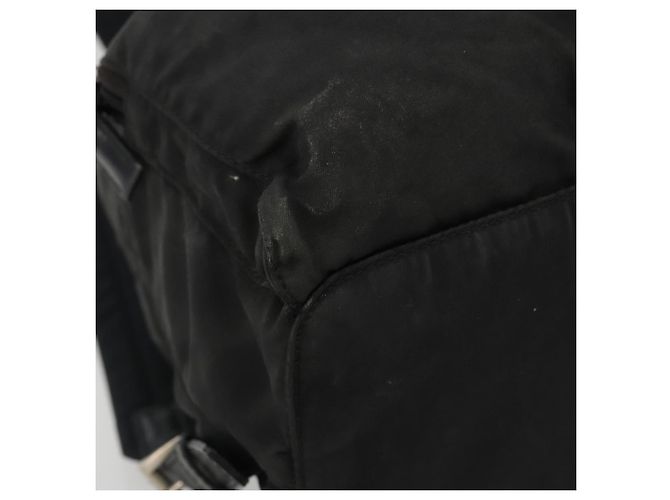 Zaino PRADA Nylon Nero Argento Auth 188504 - vista 17