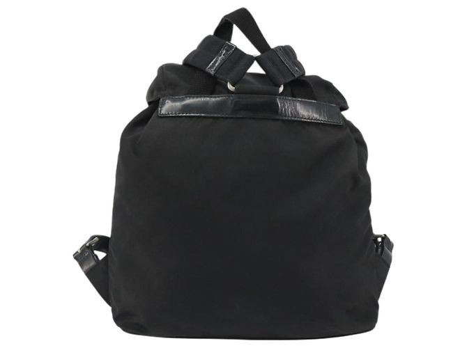 Zaino PRADA Nylon Nero Argento Auth 188504 - vista 2
