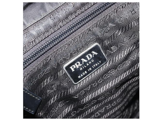 Zaino PRADA Nylon Nero Argento Auth 188504 - vista 22