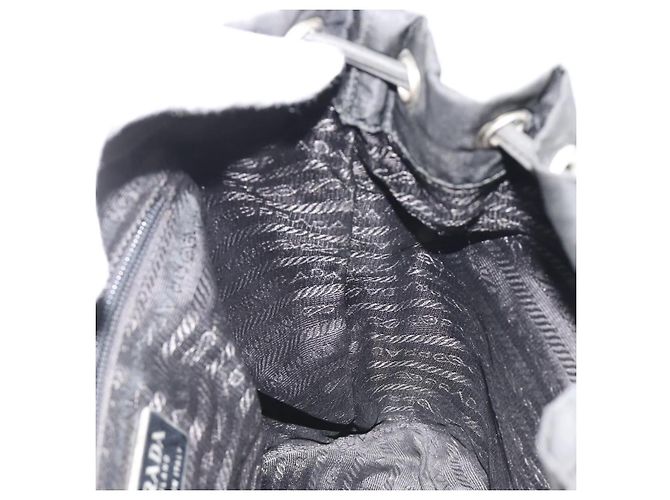 Zaino PRADA Nylon Nero Argento Auth 188504 - vista 23