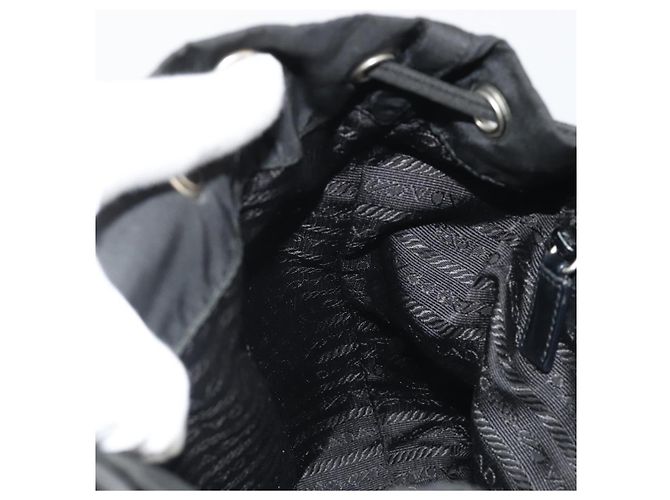 Zaino PRADA Nylon Nero Argento Auth 188504 - vista 24