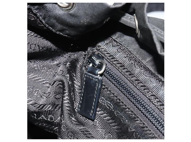 Zaino PRADA Nylon Nero Argento Auth 188504 - vista 25