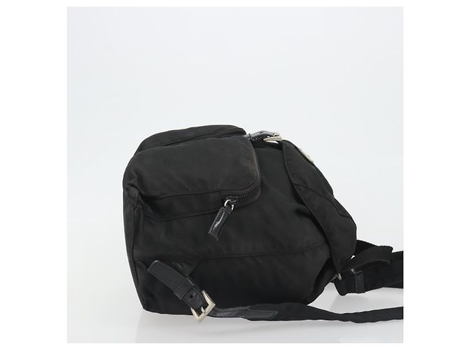 Zaino PRADA Nylon Nero Argento Auth 188504 - vista 3