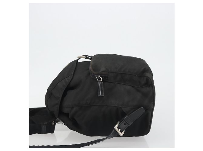 Zaino PRADA Nylon Nero Argento Auth 188504 - vista 4