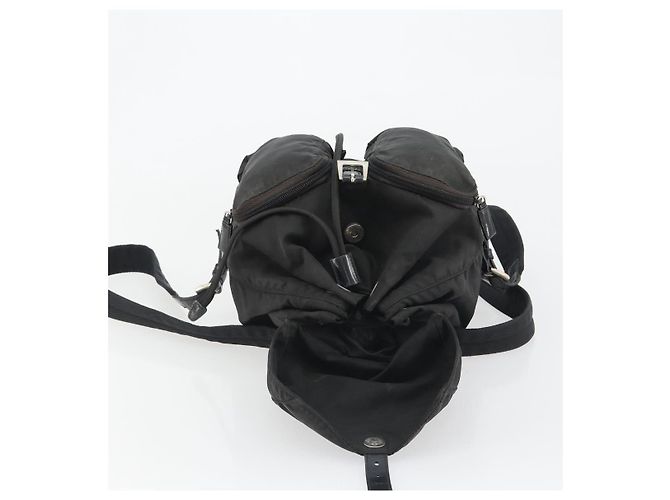Zaino PRADA Nylon Nero Argento Auth 188504 - vista 9