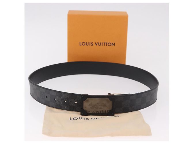 LOUIS VUITTON Damier Grafitte Stateinture NeoTrunk Belt M0184 LV Auth 191603M Damier ebene - vista 10