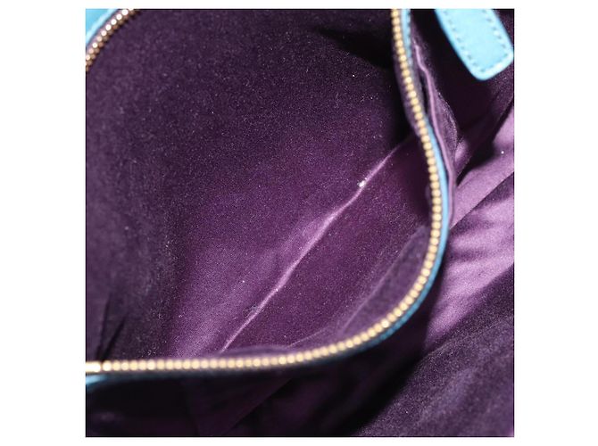 Borsa a Spalla Miu Miu Matelasse in Pelle Blu con Catena Oro Autentica 191596A - vista 24