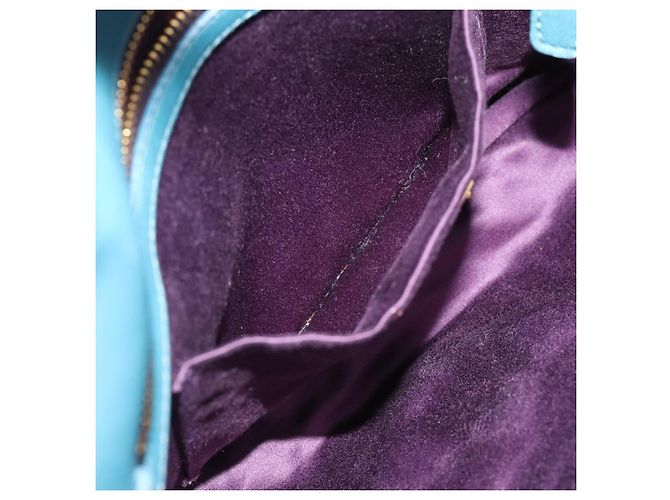 Borsa a Spalla Miu Miu Matelasse in Pelle Blu con Catena Oro Autentica 191596A - vista 25