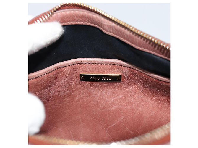 Bolso Miu Miu de cuero rosa oro Auth mr2722 Dorado - vista 11
