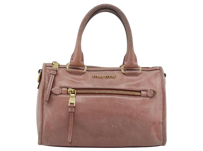 Bolso Miu Miu de cuero rosa oro Auth mr2722 Dorado - vista 13