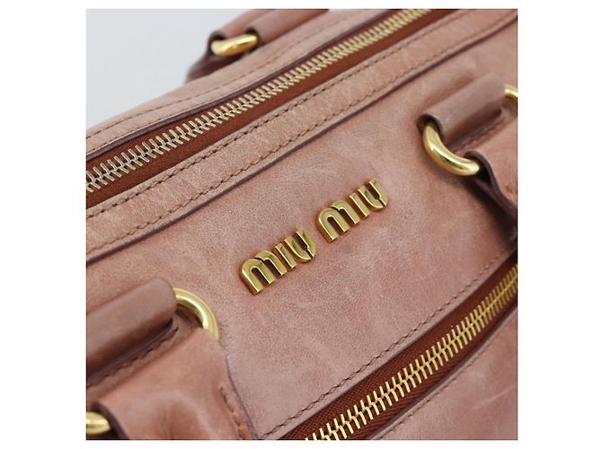 Bolso Miu Miu de cuero rosa oro Auth mr2722 Dorado - vista 17