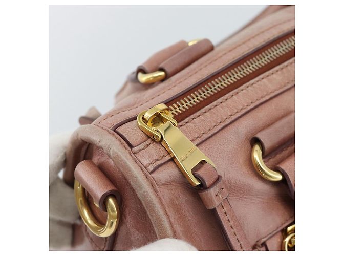 Bolso Miu Miu de cuero rosa oro Auth mr2722 Dorado - vista 18