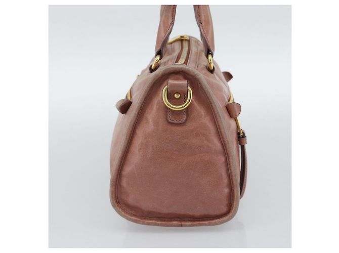 Bolso Miu Miu de cuero rosa oro Auth mr2722 Dorado - vista 4