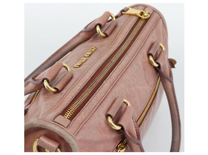 Bolso Miu Miu de cuero rosa oro Auth mr2722 Dorado - vista 6