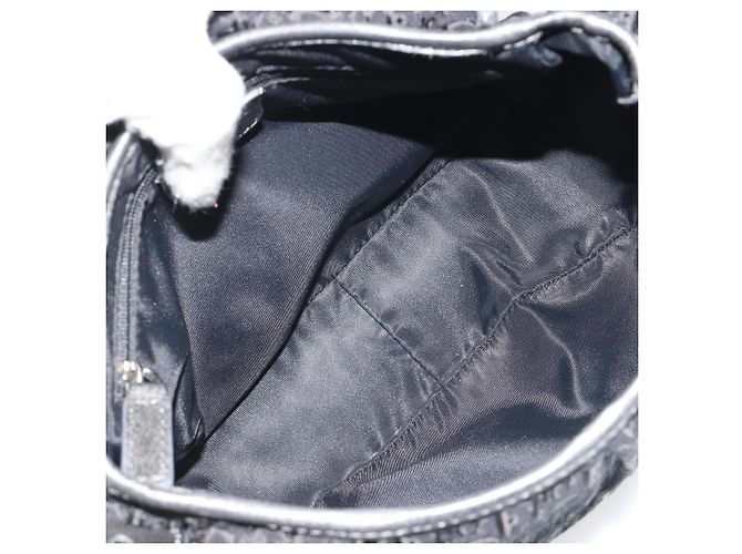 Borsa a tracolla Christian Dior Trotter Canvas Nera Argento Autentica 186592A Nero - vista 11