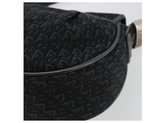 Borsa a tracolla Christian Dior Trotter Canvas Nera Argento Autentica 186592A Nero - vista 16