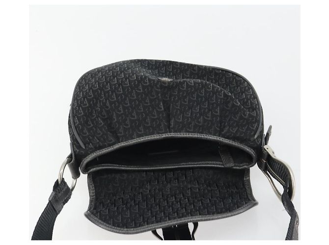 Borsa a tracolla Christian Dior Trotter Canvas Nera Argento Autentica 186592A Nero - vista 18