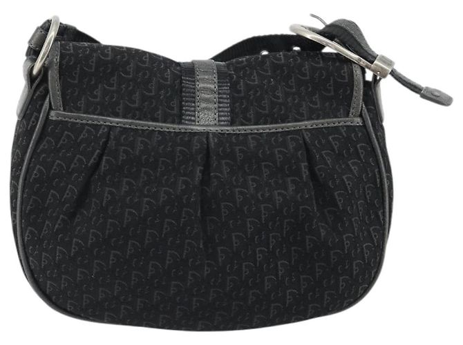 Borsa a tracolla Christian Dior Trotter Canvas Nera Argento Autentica 186592A Nero - vista 2