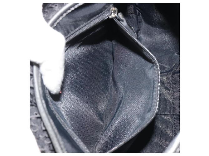 Borsa a tracolla Christian Dior Trotter Canvas Nera Argento Autentica 186592A Nero - vista 23