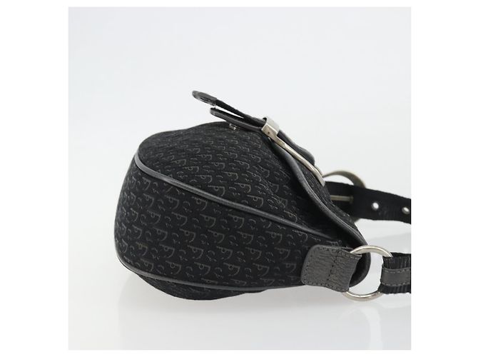 Borsa a tracolla Christian Dior Trotter Canvas Nera Argento Autentica 186592A Nero - vista 3
