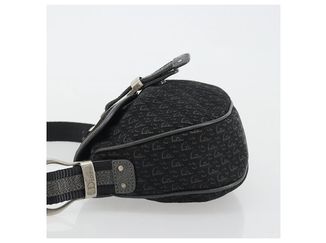 Borsa a tracolla Christian Dior Trotter Canvas Nera Argento Autentica 186592A Nero - vista 4