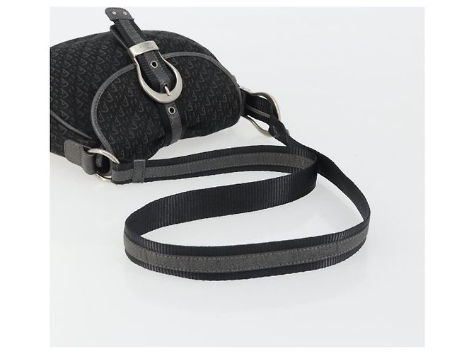 Borsa a tracolla Christian Dior Trotter Canvas Nera Argento Autentica 186592A Nero - vista 7