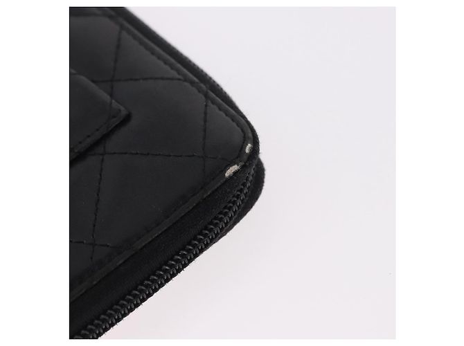 CHANEL Cambon Line Long Wallet Lamb Skin Black CC Auth bs36030 Nero - vista 9