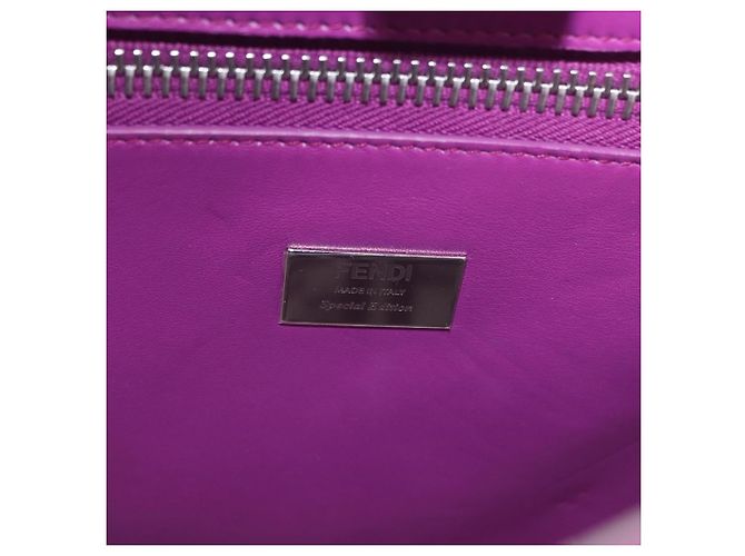 Borsa a mano FENDI Zucca Canvas Vinile Pelle 2way Viola Argento Auth mr2679A Porpora - vista 19