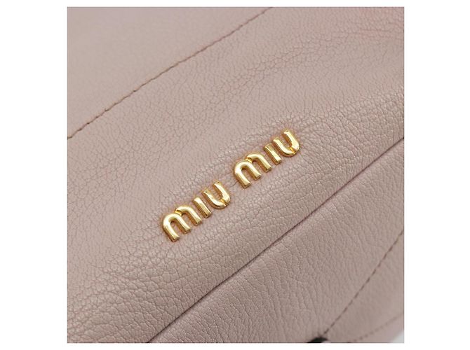Borsa a Spalla Miu Miu in Pelle 2way Rosa Oro Auth BA13905A D'oro - vista 19