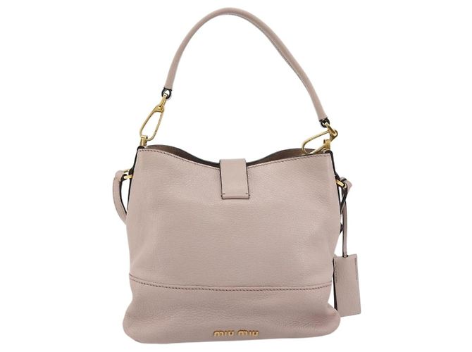 Borsa a Spalla Miu Miu in Pelle 2way Rosa Oro Auth BA13905A D'oro - vista 2