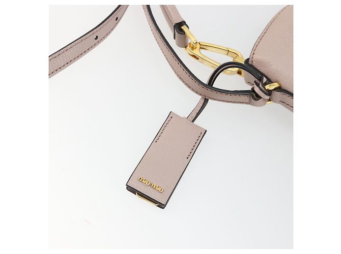 Borsa a Spalla Miu Miu in Pelle 2way Rosa Oro Auth BA13905A D'oro - vista 20