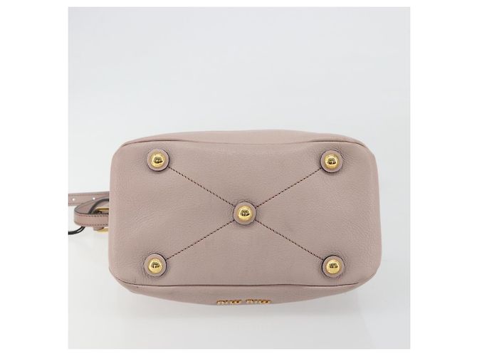 Borsa a Spalla Miu Miu in Pelle 2way Rosa Oro Auth BA13905A D'oro - vista 5