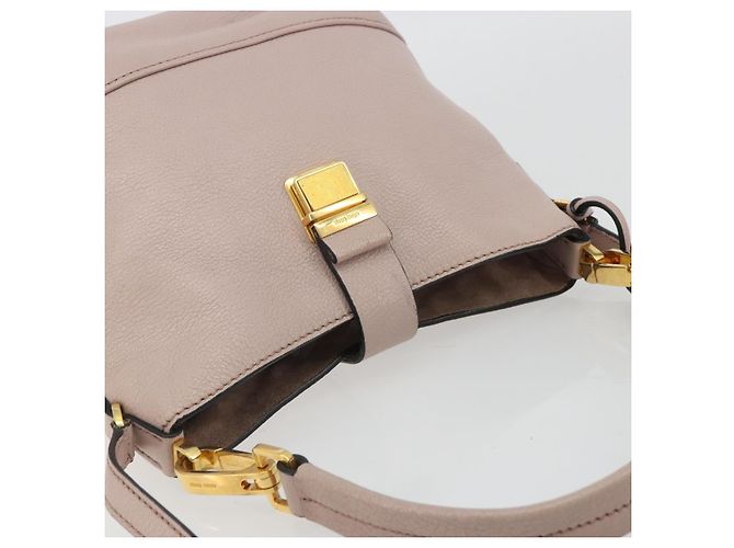 Borsa a Spalla Miu Miu in Pelle 2way Rosa Oro Auth BA13905A D'oro - vista 6