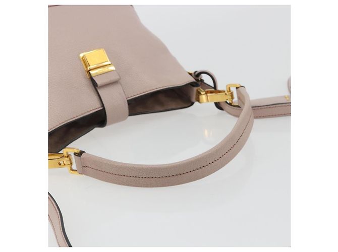 Borsa a Spalla Miu Miu in Pelle 2way Rosa Oro Auth BA13905A D'oro - vista 7