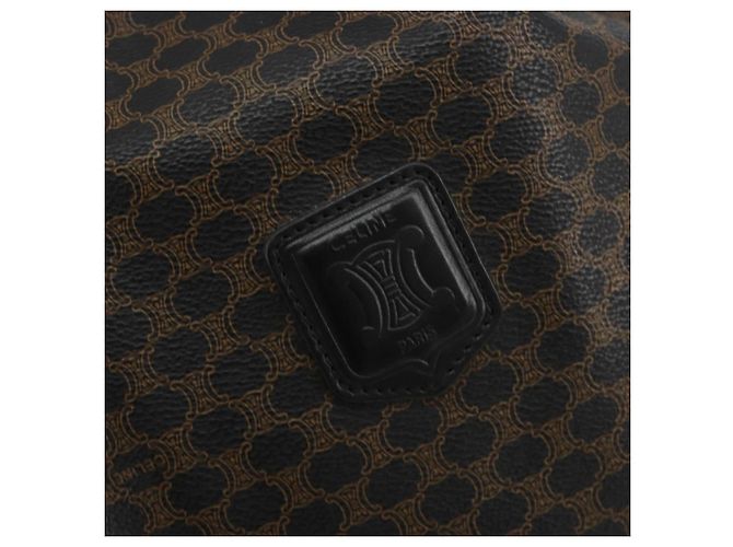 Céline Borsa a tracolla CELINE Macadam PVC Pelle Nero Oro Auth 191016 D'oro - vista 18