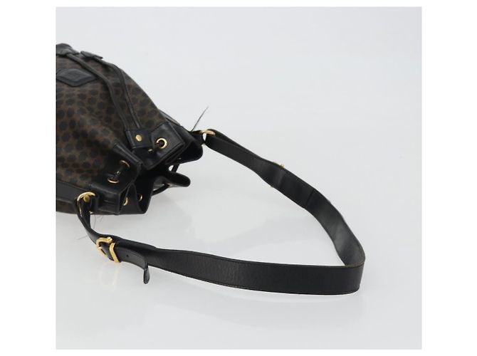 Céline Borsa a tracolla CELINE Macadam PVC Pelle Nero Oro Auth 191016 D'oro - vista 7