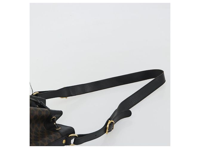 Céline Borsa a tracolla CELINE Macadam PVC Pelle Nero Oro Auth 191016 D'oro - vista 8