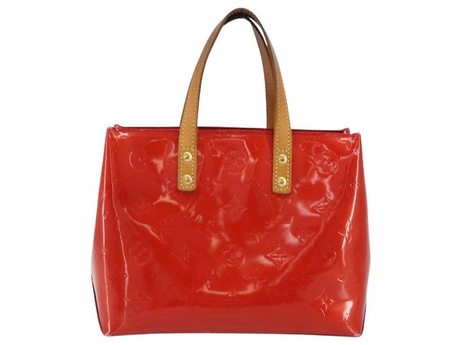 LOUIS VUITTON Monogram Vernis Reade PM Hand Bag Rouge M91088 LV Auth BA14001 Rosso - vista 13