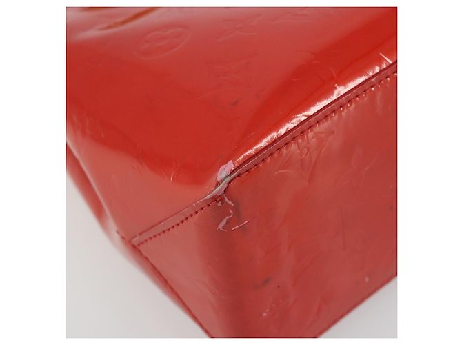 LOUIS VUITTON Monogram Vernis Reade PM Hand Bag Rouge M91088 LV Auth BA14001 Rosso - vista 16