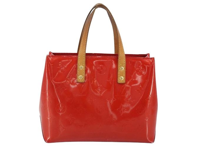 LOUIS VUITTON Monogram Vernis Reade PM Hand Bag Rouge M91088 LV Auth BA14001 Rosso - vista 2