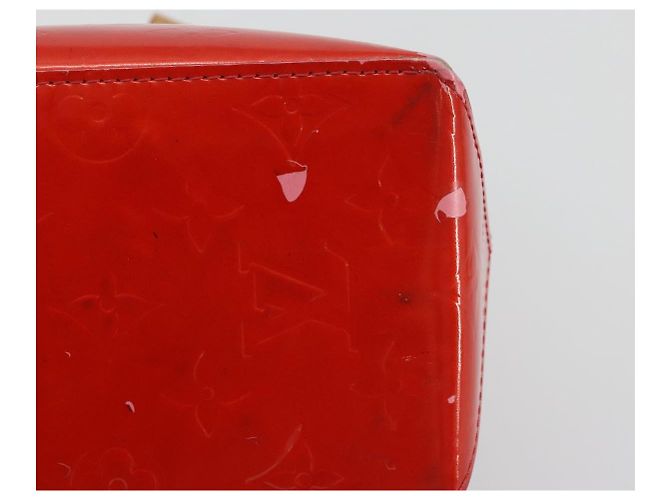 LOUIS VUITTON Monogram Vernis Reade PM Hand Bag Rouge M91088 LV Auth BA14001 Rosso - vista 7
