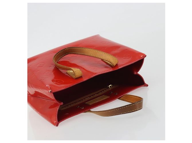 LOUIS VUITTON Monogram Vernis Reade PM Hand Bag Rouge M91088 LV Auth BA14001 Rosso - vista 8