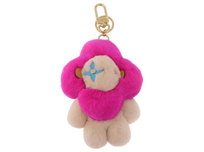 LOUIS VUITTON Vivienne Vison Christmas Key Holder Fur Pink M00870 Auth BA14035M - vista 2
