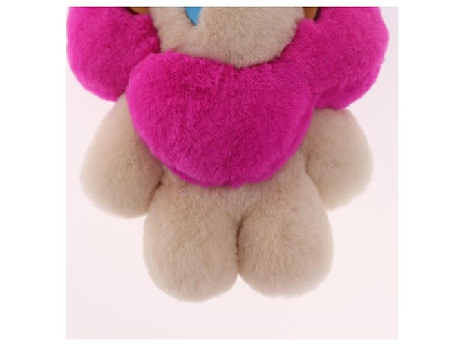 LOUIS VUITTON Vivienne Vison Christmas Key Holder Fur Pink M00870 Auth BA14035M - vista 3
