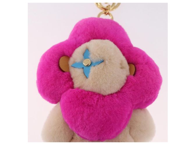 LOUIS VUITTON Vivienne Vison Christmas Key Holder Fur Pink M00870 Auth BA14035M - vista 4