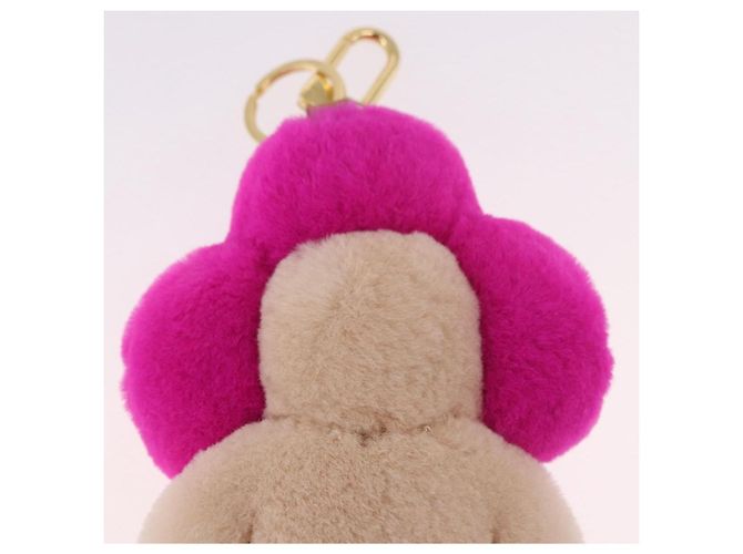 LOUIS VUITTON Vivienne Vison Christmas Key Holder Fur Pink M00870 Auth BA14035M - vista 8