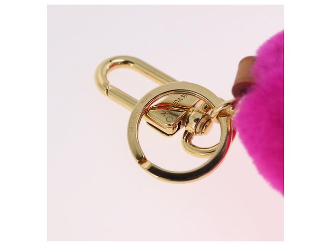 LOUIS VUITTON Vivienne Vison Christmas Key Holder Fur Pink M00870 Auth BA14035M - vista 9