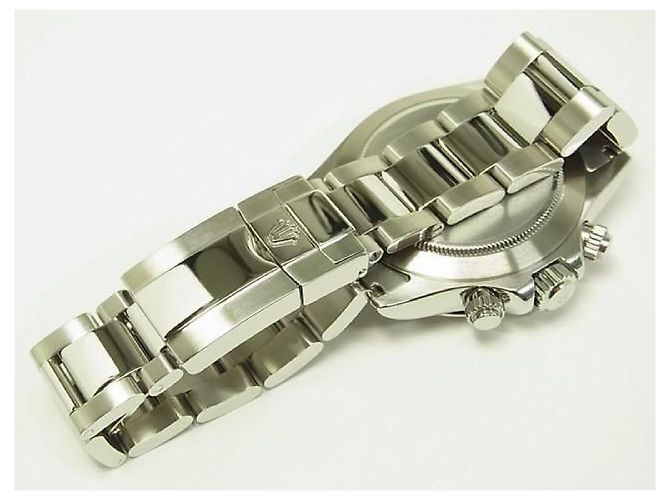 ROLEX Daytona SS preto Ref.116520 série D Masculino Prata - vista 12