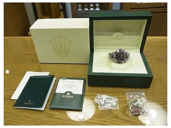 ROLEX Daytona SS preto Ref.116520 série D Masculino Prata - vista 17