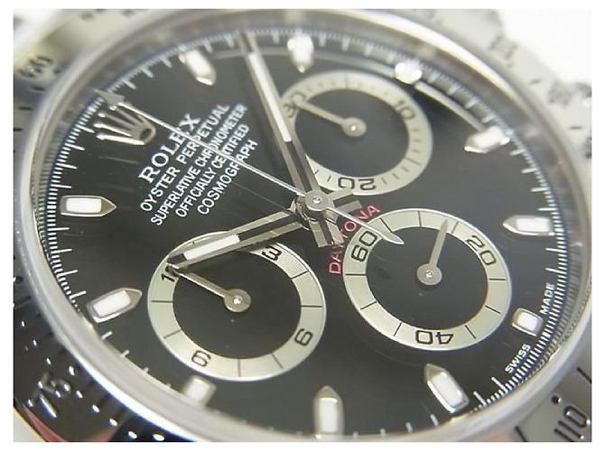 ROLEX Daytona SS preto Ref.116520 série D Masculino Prata - vista 3
